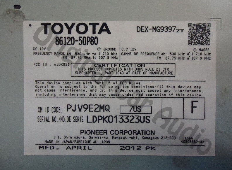 そめページ Lexus GX460 2010-2013 Factory sound amplfier Pioneer 86100-60240