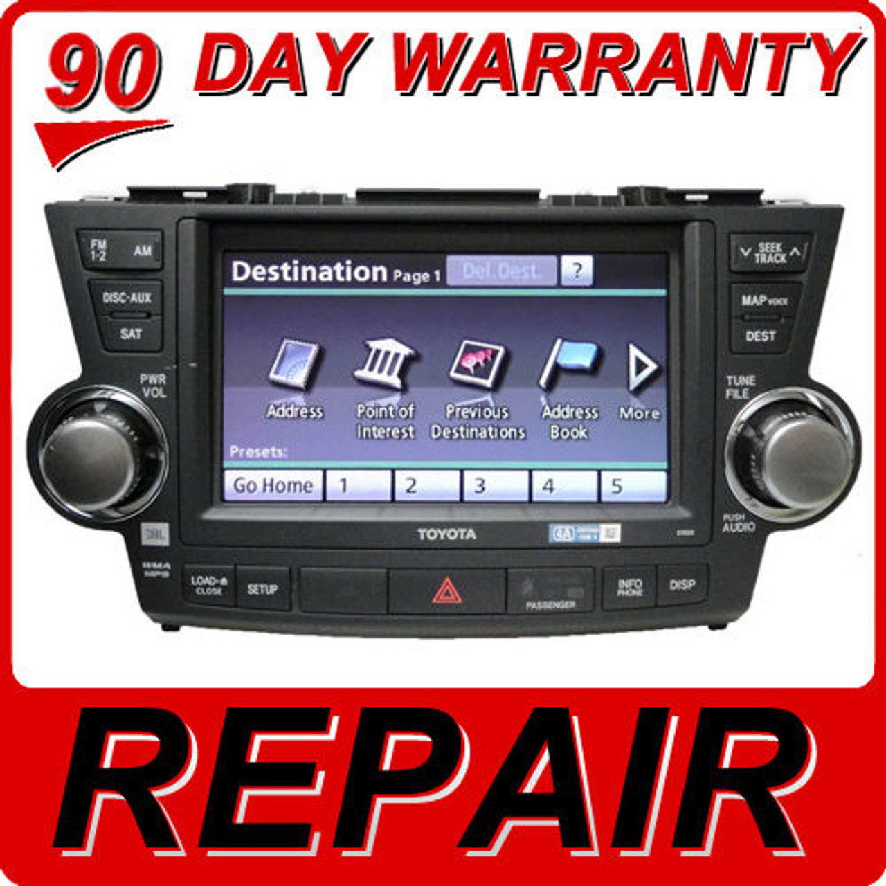 Details about / Fit For TOYOTA Highlander 07-11 GPS Navigation System VOLUME Knob repair parts