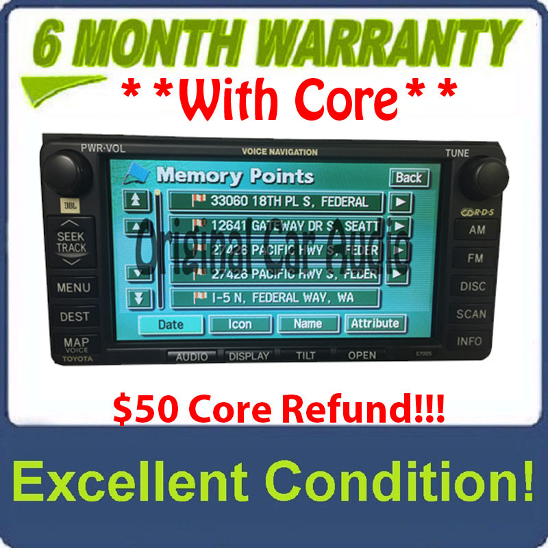 Toyota Navigation GPS System Radio 4 Disc CD Changer E7005 - CD4Car