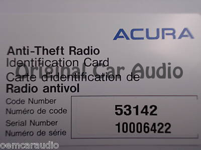 Acura radio serial number retrieval Acura radio serial number retrieval