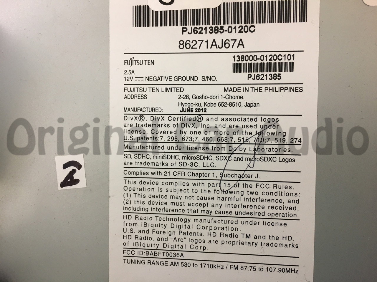 Su142U) 2013 - 2014 Subaru Legacy Outback OEM Touch Screen