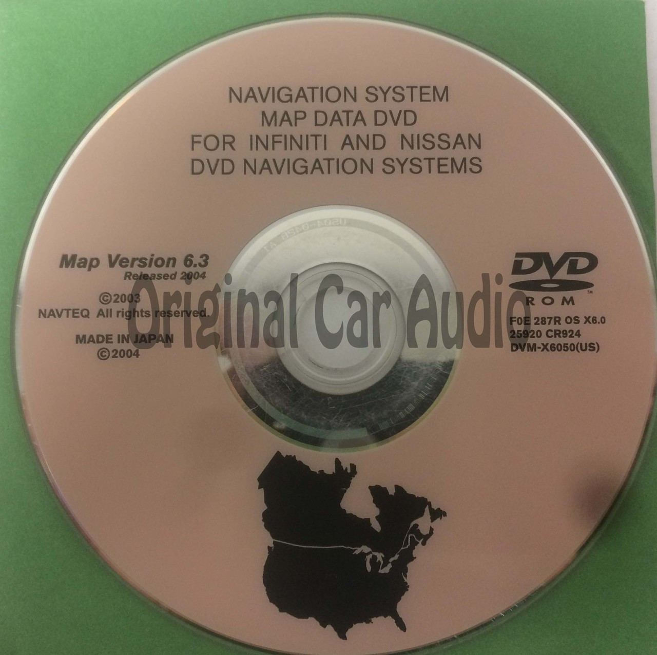 2004 2005 2006 Infiniti Nissan Navigation System Map Data DVD