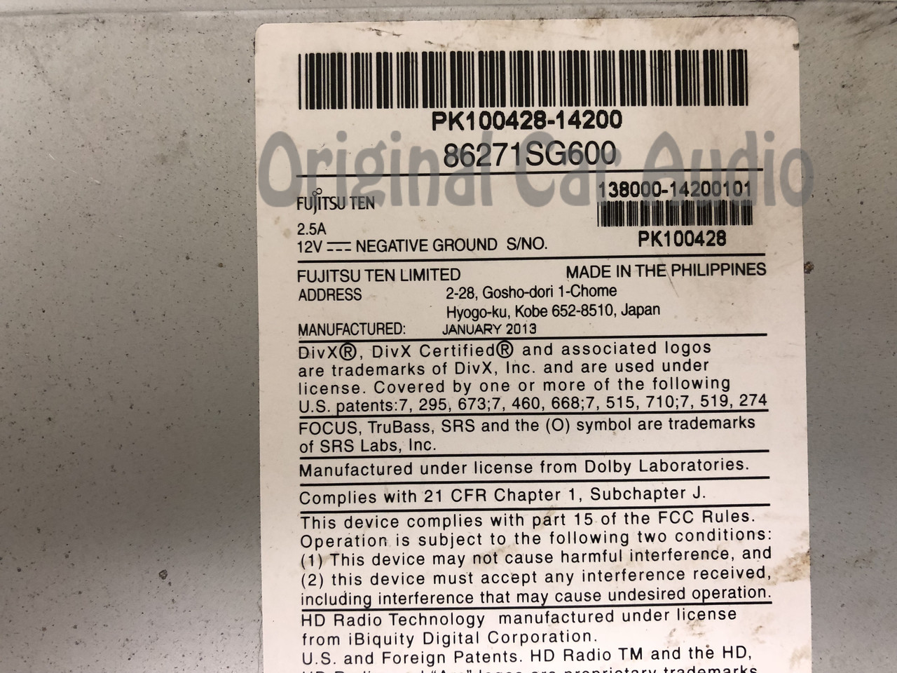 Su147U) 2014 - 2015 Subaru Forester OEM Touch Screen Navigation