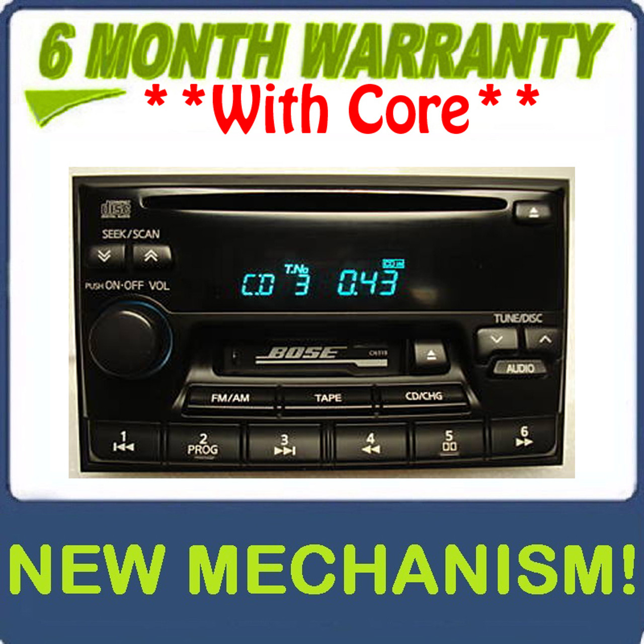 New Mechanism 1995 - 2002 Nissan Maxima Pathfinder Infiniti I30 QX4 G20 J30  Radio Tape CD Player