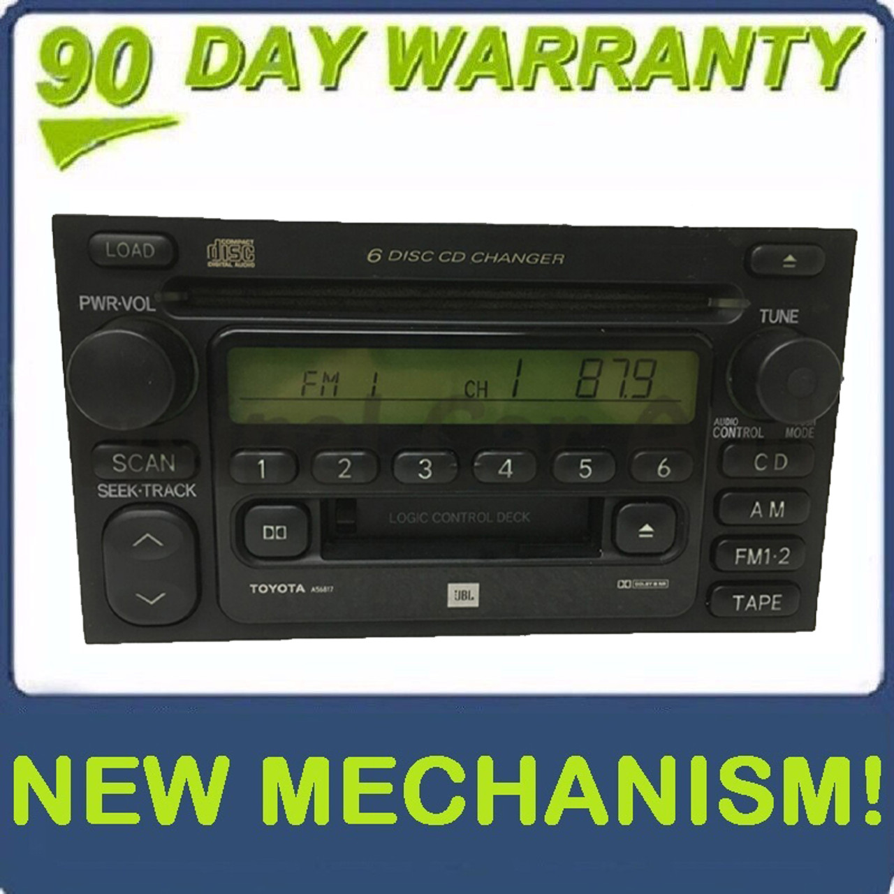 Re-manufactured Toyota Tundra JBL Radio Tape and 6 Disc CD Changer  86120-08130 2000 - 2003