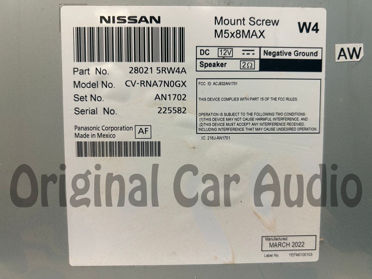 2020-2021 Nissan Versa Kicks OEM Display Multi Media Bluetooth Radio  Receiver
