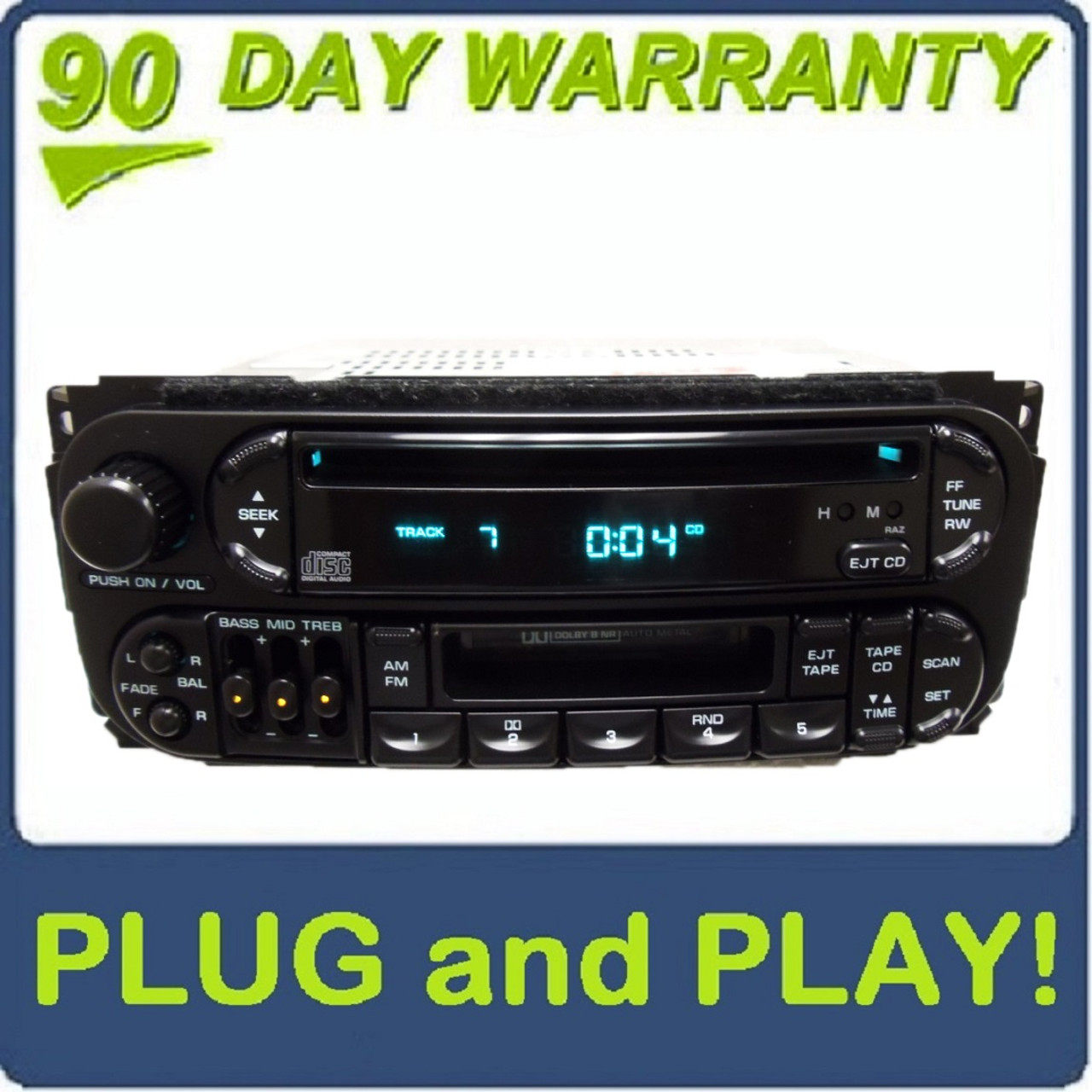 AM FM - Casete de CD con música Bluetooth compatible con Dodge Chrysler  Jeep P04858540 Twin RAZ 98-02