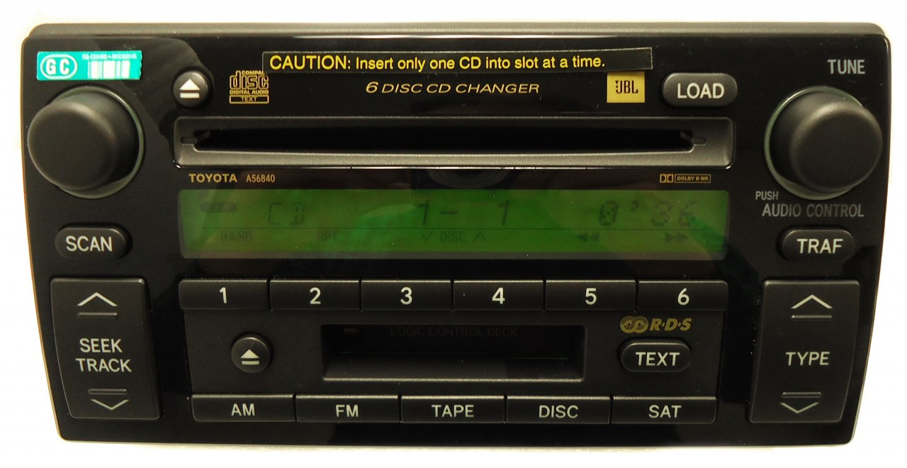 A56840 05 06 Toyota Camry 6 Disc Changer Cassette Player