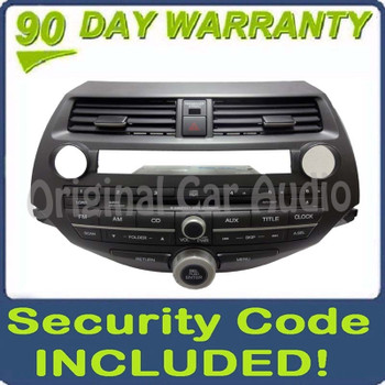 2008 - 2010 Honda ACCORD Radio RDS AUX MP3 6 Disc CD Player Climate Controls 3BA0 Ho3BA0 w/Trim