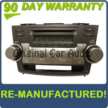 Refurbished TOYOTA Highlander Satellite Radio 6 Disc Changer MP3 CD Player 51858 FACTORY OEM