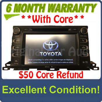 2014 2019 Toyota Highlander OEM Gracenote Navigation GPS HD Bluetooth Radio Receiver AM FM CD Player 57064