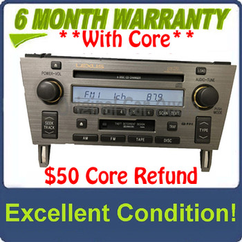 2002 - 2010 Lexus SC430 Radio Tape Mark Levinson Radio 6 CD Changer P6846
