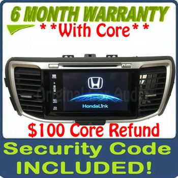 2016 - 2017 Honda Accord OEM Touch Screen Display CD Player AM FM Bluetooth Radio Media Receiver