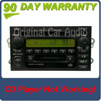 2000 - 2003 Toyota OEM AM FM Radio Tape Player Receiver A56811 Bad CD Changer