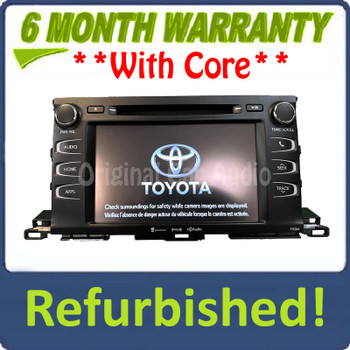 Refurbished 2014 - 2019 Toyota Highlander OEM AM FM XM CD Player Radio Receiver Display Screen
