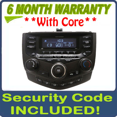 Honda Accord Radio AUX and 6  CD Changer LX EX 7BC0  39175-SDA-A110-M2 2003 2004 2005 2006 2007