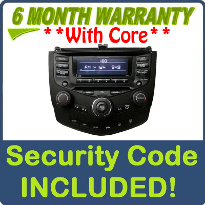 Re-manufactured 2004 - 2007 Honda Accord Radio and 6 CD  Changer 7BK1