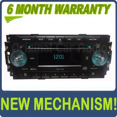 2004 - 2008 Chrysler Jeep Dodge OEM AM FM Radio MP3 6 Disc Changer CD Player Receiver No Knobs RAQ