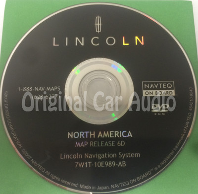 Lincoln Navigation System GPS DVD Drive Disc 7W1T-10E989-AB Map Release 6D