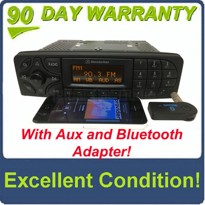 2001 - 2004 Mercedes C Class Radio and  Tape Player With Added AUX and Bluetooth Adapter