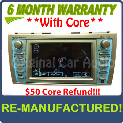 Reman 2007 - 2009 Toyota Camry OEM Navigation AM FM Radio Stereo JBL Display Touch Screen Receiver E7012