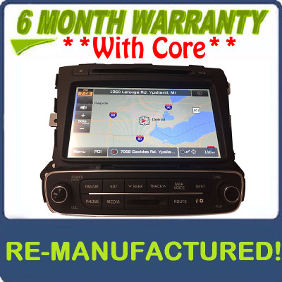 Remanufactured 2014 2015 Kia Sorento OEM Infinity Navigation CD MP3 Sirius Bluetooth Radio Receiver