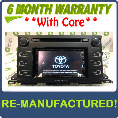 Reman 2014 - 2019 Toyota Highlander OEM Bluetooth AM FM SAT HD Radio Gracenote Receiver