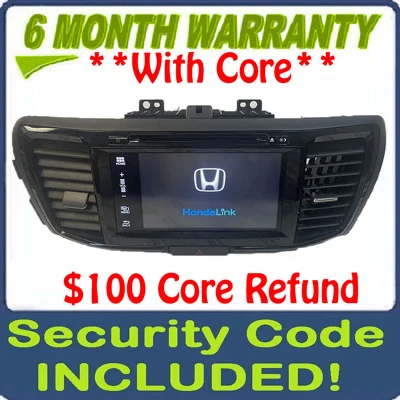 Refurbished 2016 - 2017 Honda Accord Touch Screen Non-Nav CD Multi Media Radio Receiver
