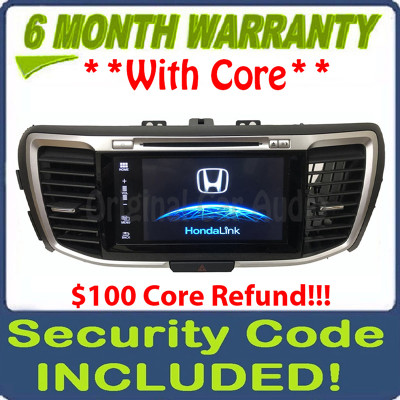 2016 - 2017 Honda Accord OEM Touch Screen Navigation Single CD AM FM SAT Bluetooth Radio Media Receiver Canada Model