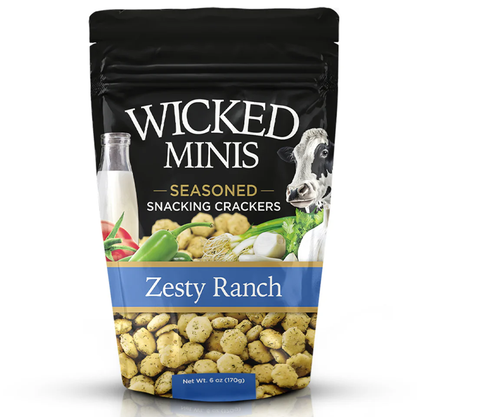 Wicked Minis Seasoned Snacking Crackers Zesty Ranch