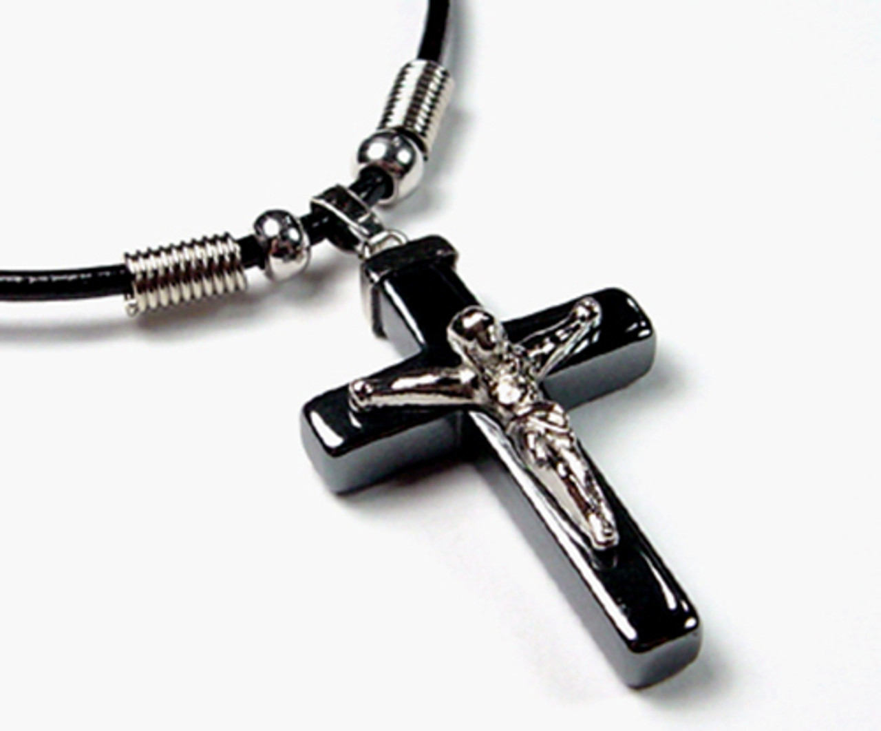 Cross on Leather Necklace Petite Pewter Cross on a 20 Inch Natural Leather  Necklace - Etsy