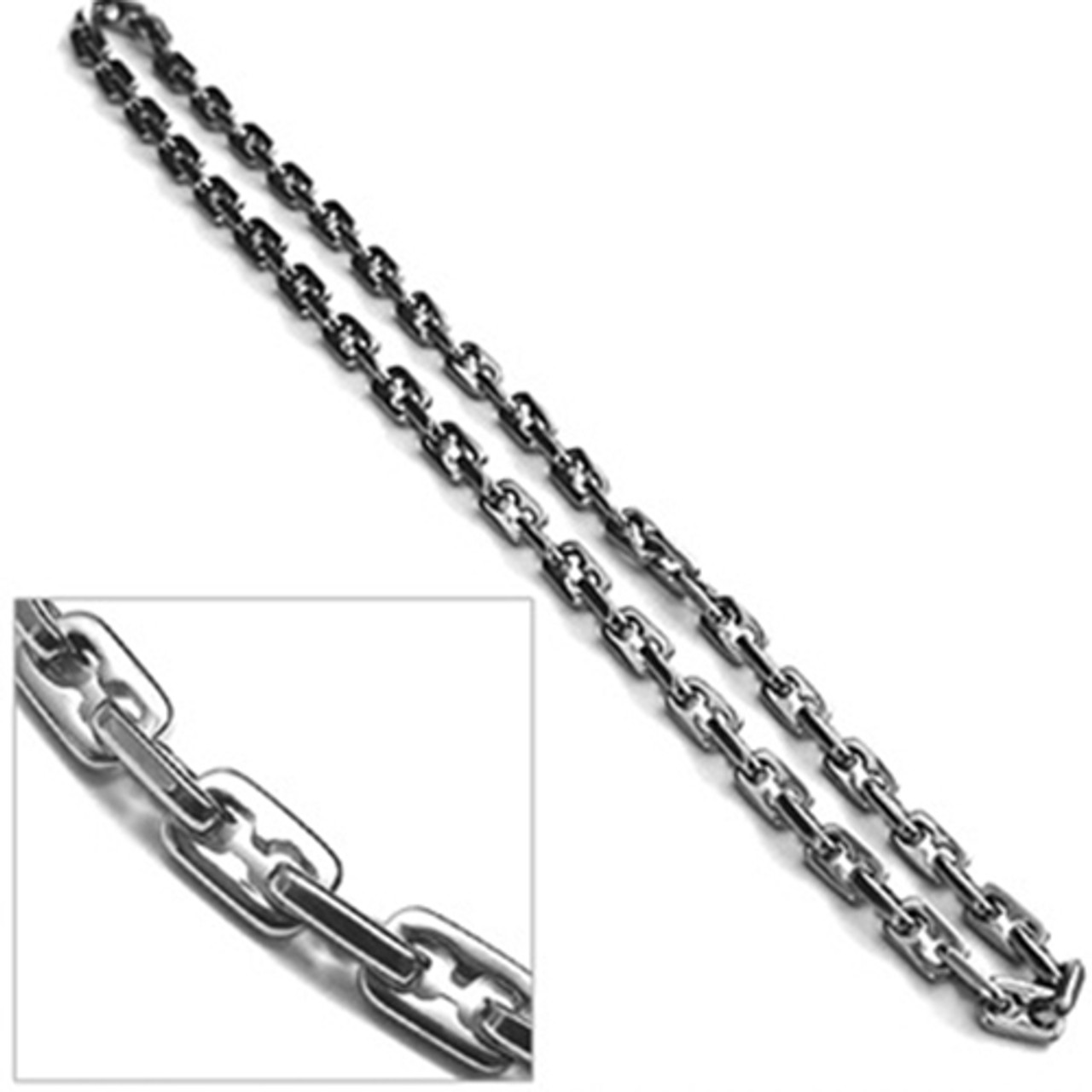 3.5mm Dark Gray Titanium Classic Polished Cable Chain Necklace - The Black  Bow Jewelry Company