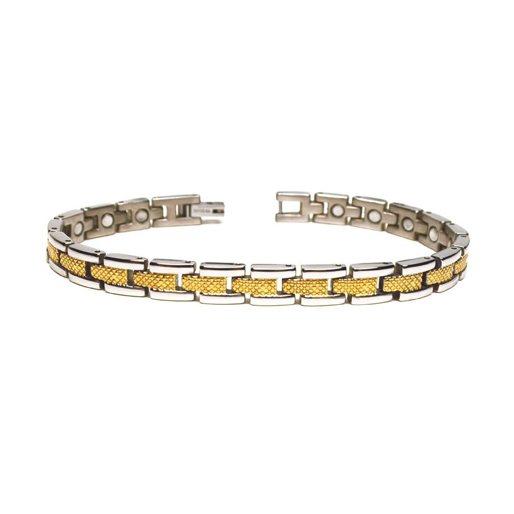 Two Tone Premium Titanium Golf Bracelet T32