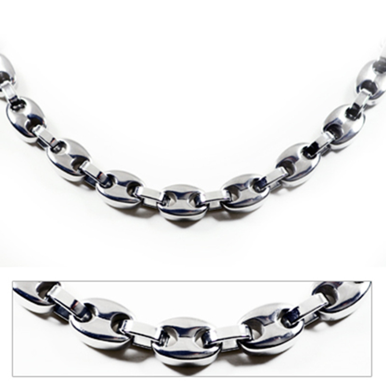 2.93mm Titanium Oval Trace Chain Necklace | Titan Jewellery
