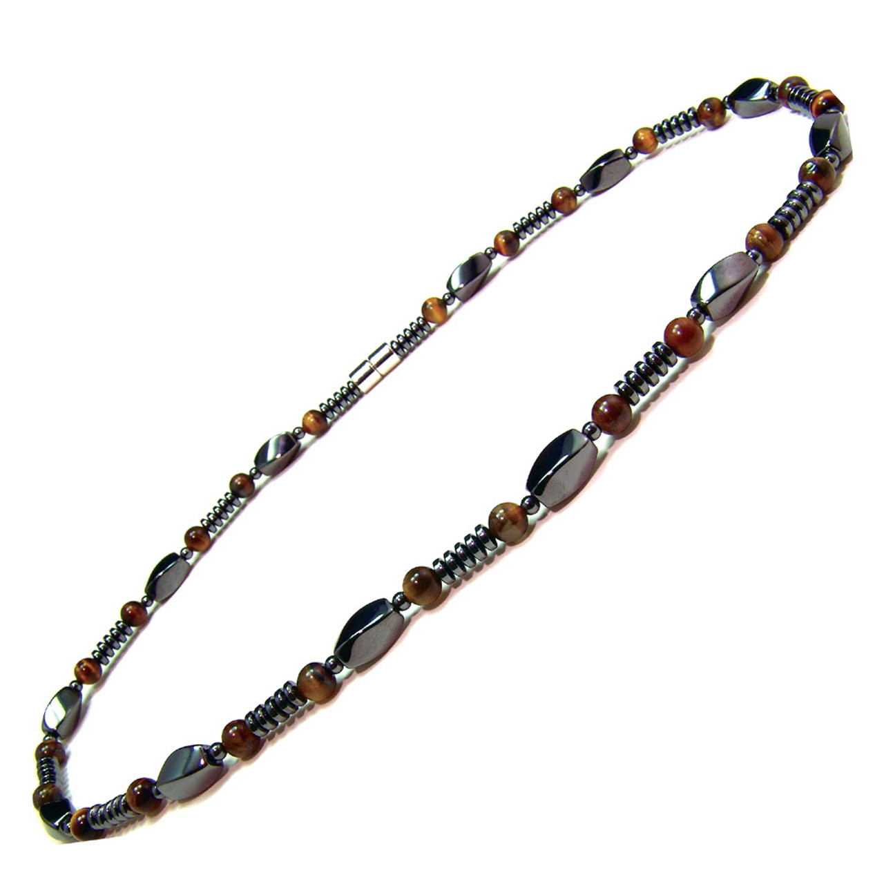 Mens tiger store eye bead necklace