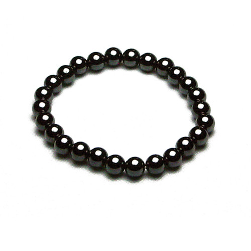 Women's Magnetic Hematite Round Beads Bracelet 7.5'' Women's Magnetic Hematite Round Beads Bracelet 7.5''