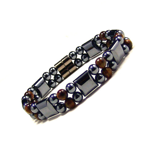 Accents Kingodm Men's Magnetic Dual Strand Tiger's Eyes Bracelet Accents Kingodm Men's Magnetic Dual Strand Tiger's Eyes Bracelet