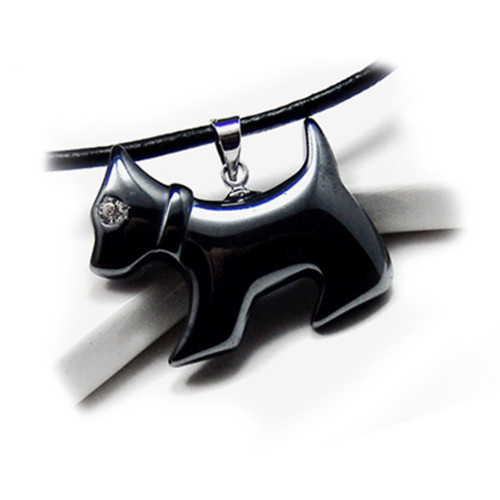 Women's Hematite Dog Pendant Surf Surfer Leather Necklace Women's Hematite Dog Pendant Surf Surfer Leather Necklace