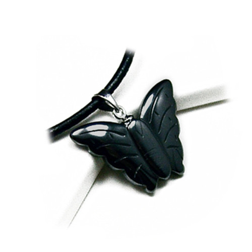Butterfly Hematite Pendant Surf Surfer Leather Necklace Butterfly Hematite Pendant Surf Surfer Leather Necklace