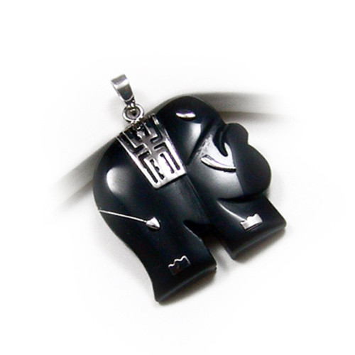 Sterling Silver Black Onyx Elephant Pendant Sterling Silver Black Onyx Elephant Pendant