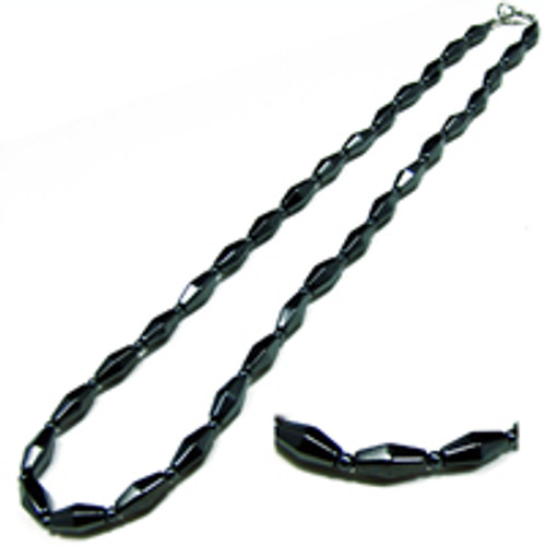 Men's Magnetic Hematite With Faceted Beads Necklace 20" Men's Magnetic Hematite With Faceted Beads Necklace 20"