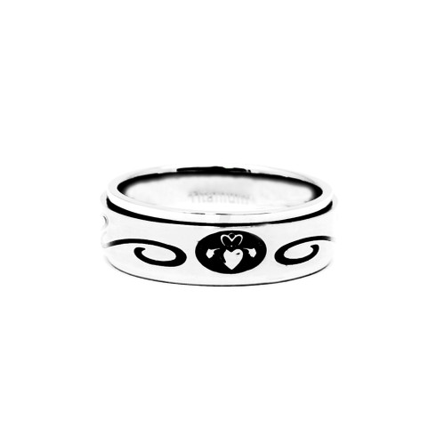 8MM Men's Titanium Claddagh Spin Spinner Ring Band 8MM Men's Titanium Claddagh Spin Spinner Ring Band
