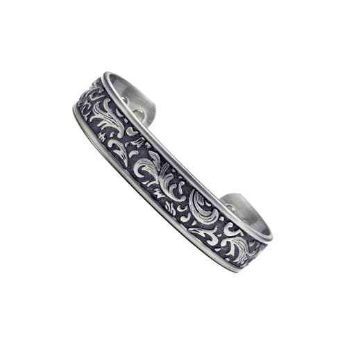 Women's Silver Paisley Design Copper Magnetic Therapy Bracelet Women's Silver Paisley Design Copper Magnetic Therapy Bracelet