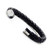 Men's Stainless Steel Black Braided Leather Bracelet 8.5"