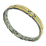 Womens Two Tone Stainless Steel Magnetic Golf Bracelet G