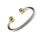 Magnetic Stainless Steel Cable Gold Ball Golf Bracelet