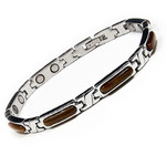 Womens Tiger's Eyes Stainless Steel Magnetic Golf Bracelet