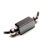 Men's Steel Black Leather Cord Surfer Necklace