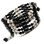 36" Magnetic Hematite Pearl Black Crystal Bead Necklace/Bracelet E05