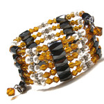 36" Magnetic Hematite Pearl Citrine Crystal Bead Necklace/Bracelet E08